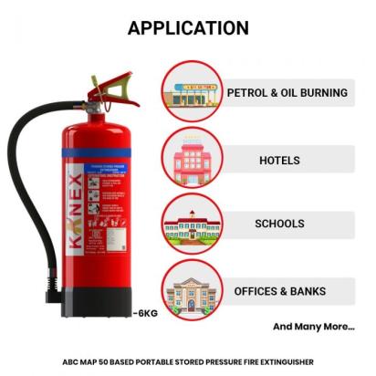 Kanex 6 Kg Abc Fire Extinguisher (Map 50 Based Portable Stored Pressure) by Kanex : Colours available: Red 2 1