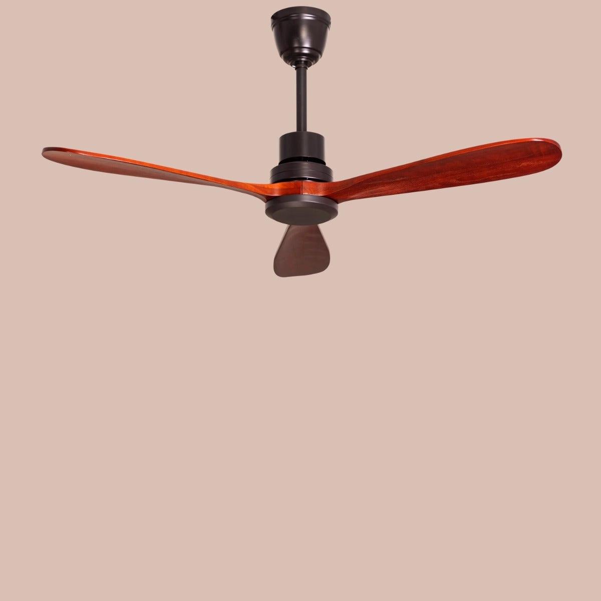 The WhiteTeak Glen Meadow (132 cm Span, Black Metal Body, Mahogany Finish Solid Wood Blades) Ceiling Fan 2