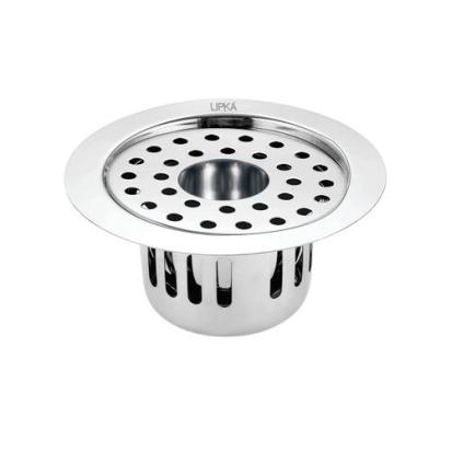 Lipka Round Flat Cut Floor Drain (5.5 inches) with Cockroach Trap & Hole