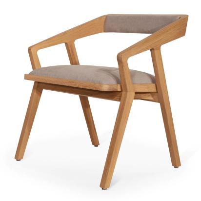 Alankaram Casilla - Ash/Oak/Beech Dining Chair, Upholstered Back, Grey Fabric by Alankaram : Colours available: WoodyBrown, Grey 1 1