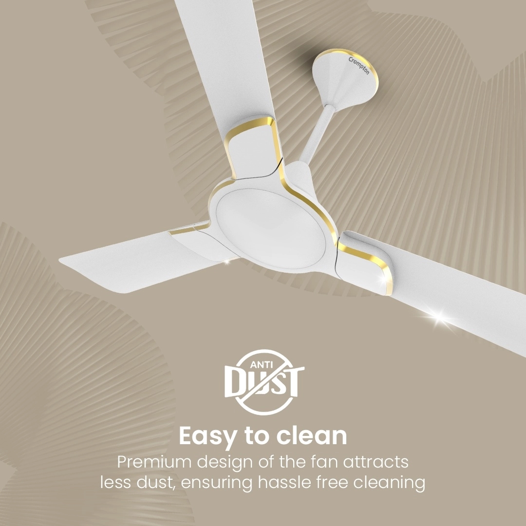 Crompton Premion Avancer Swirl | Ceiling Fan - Conch Cream by Crompton : Colours available: MintCream 3 6