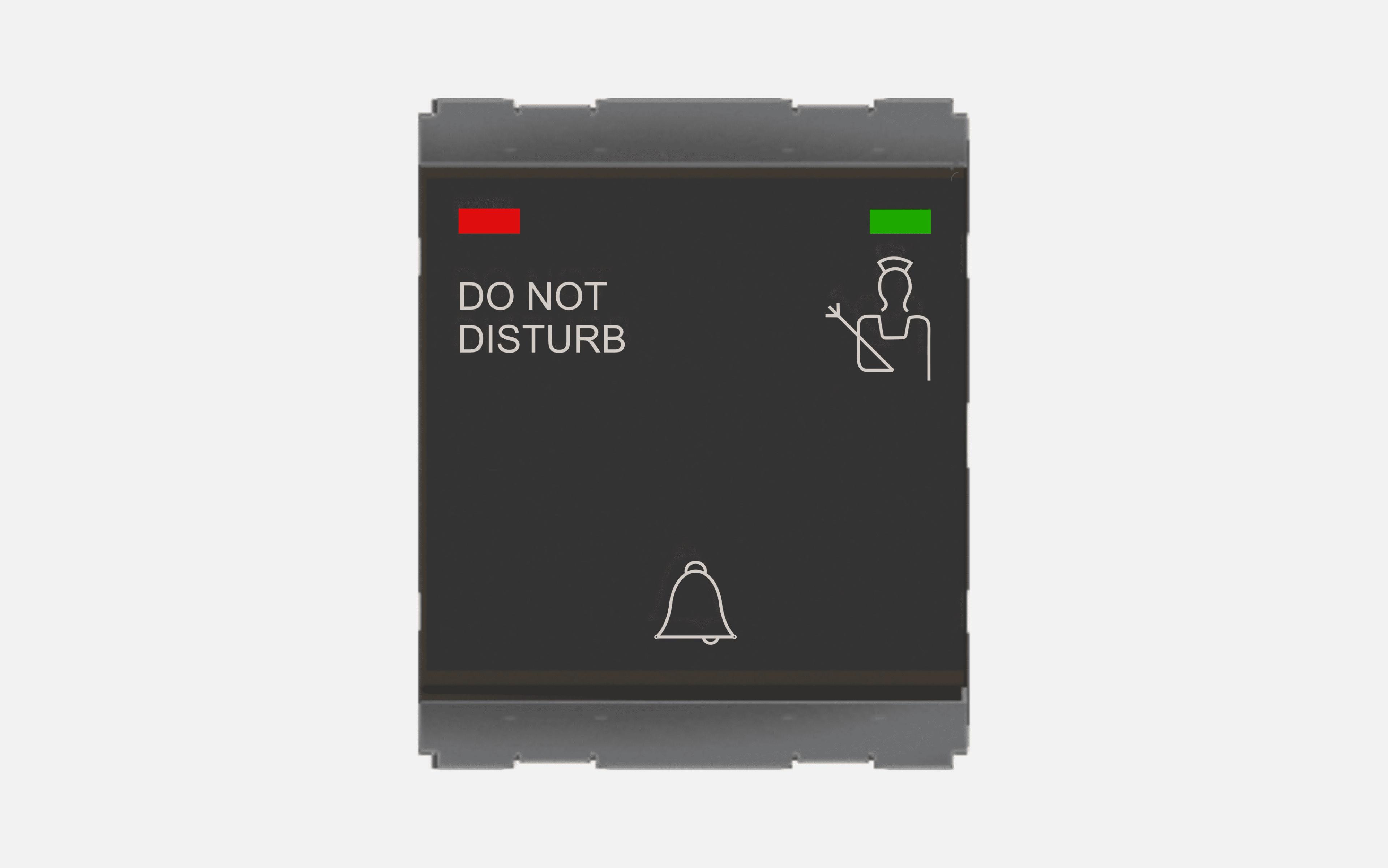 Norisys Charcoal Black Bell Switch With “DND”, “CMR” & Guest is in Indicator - 2 Module