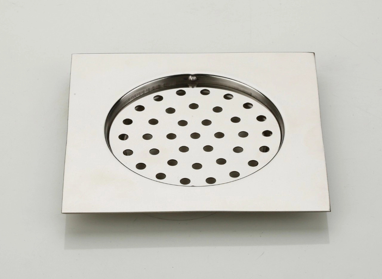 Aquieen 5x5 Inch Floor Grating / Drainer In Matte Finish | Classic Square Design & SS304 Drainer | Anti-Clog & Drain Cover & Kitchen by Aquieen : Colours available: Chrome 2 2