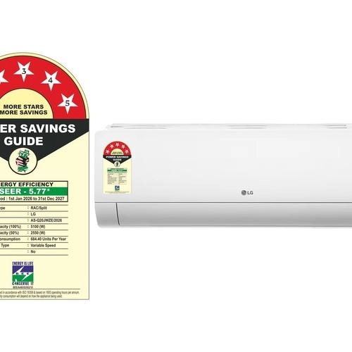 LG 5 Star (1.5) Split AC, AI Convertible 6-in-1, Diet Mode+, HimClean, Energy Manager+, ThinQ(WI-FI), 5.1 kW, 2026 Model by LG : Colours available: White 10 3