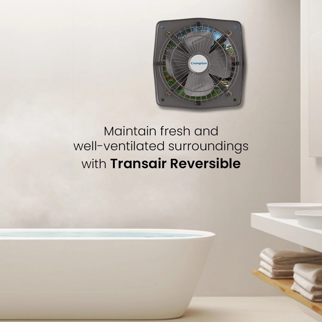 Crompton Transair Exhaust Fan - 70W Reversible by Crompton : Colours available: CementGray 2 1
