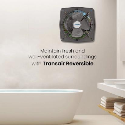 Crompton Transair Exhaust Fan - 70W Reversible by Crompton : Colours available: CementGray 2 1