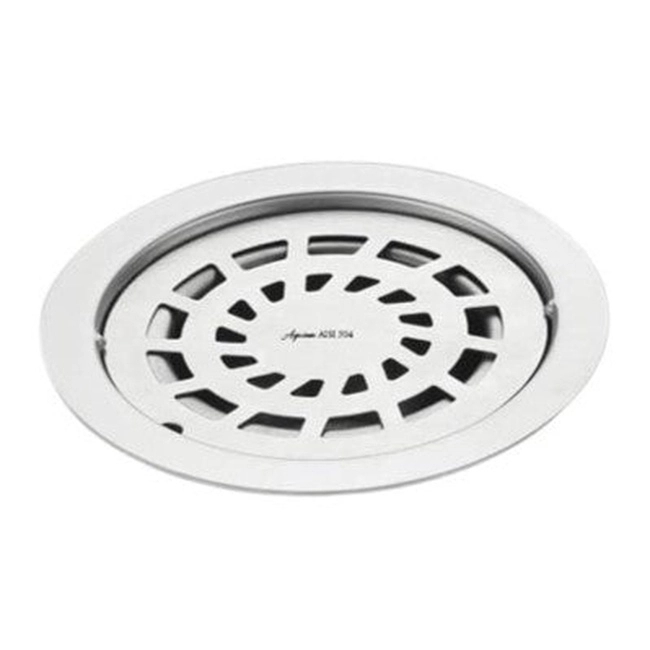 Aquieen 5x5 Inch Floor Grating / Drainer In Matte Finish | Round Design & SS304 Drainer | Anti-Clog & Drain Cover & Kitchen by Aquieen : Colours available: Chrome