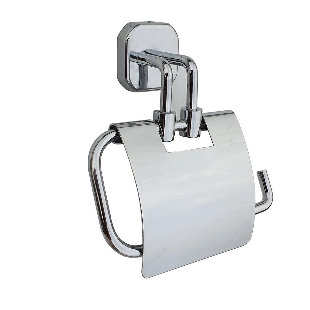 Aquieen Toilet Paper Holder with Flap Chrome Finish, SS304 Stainless Steel Made, Wall-Mounted for Bathroom Use Emerald Series - BA-8390