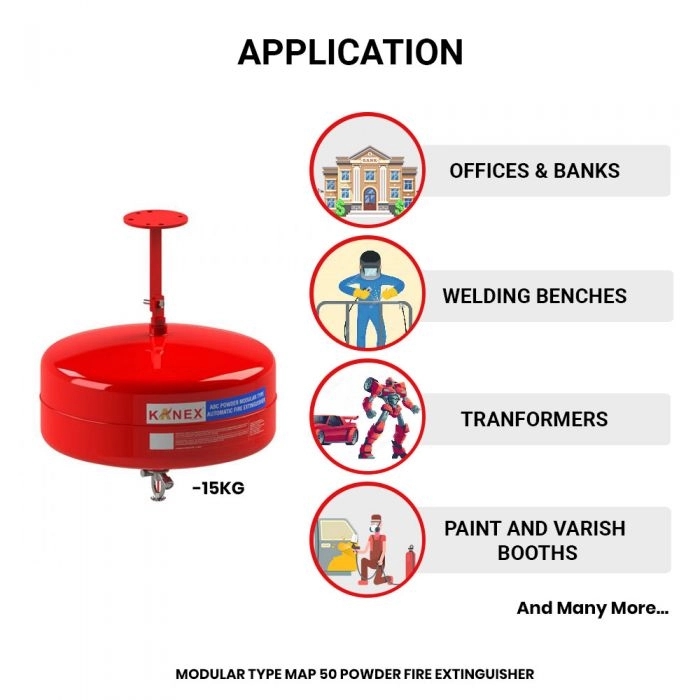 Kanex 15 Kg Automatic Modular Fire Extinguisher (Map 50 Based) by Kanex : Colours available: Red 1 1