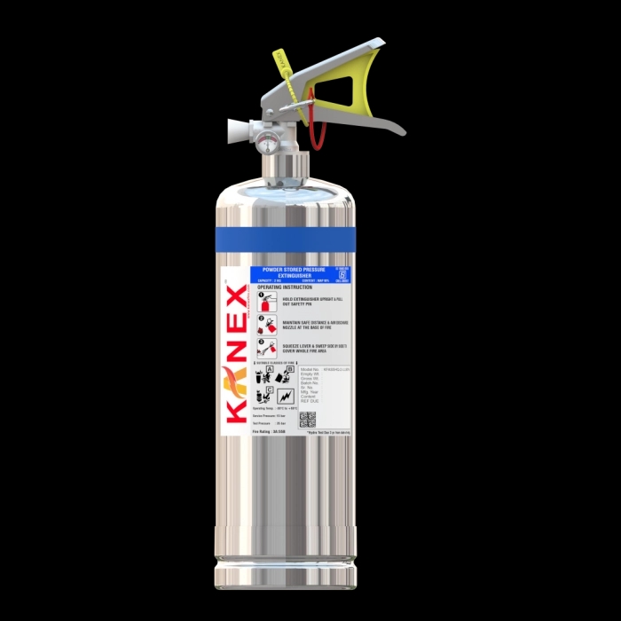 Kanex 4 Kg Abc Ss Body Fire Extinguisher (Map 90 Based Portable Stored Pressure) by Kanex : Colours available: Silver