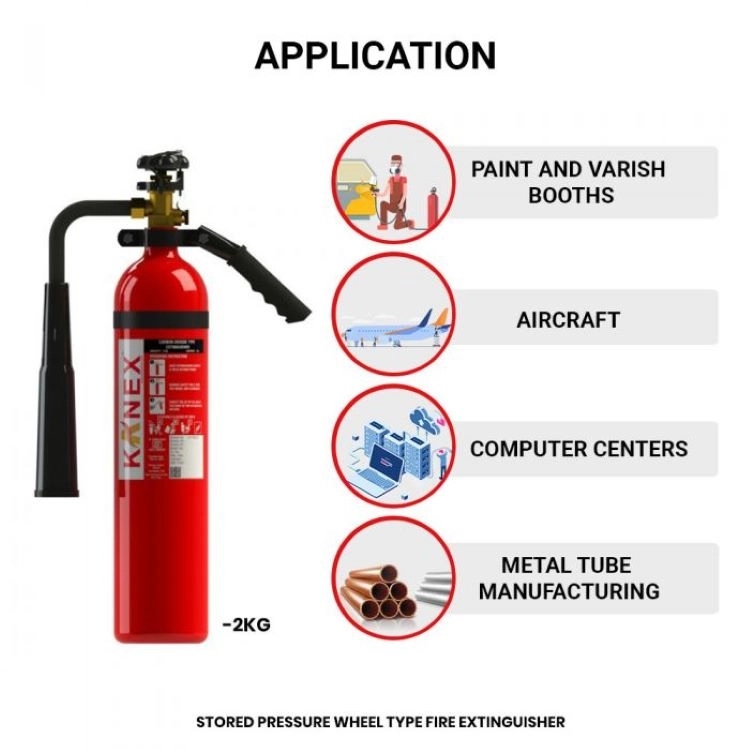 Kanex 2 Kg Co2 Fire Extinguisher - Stored Pressure by Kanex : Colours available: Red 2 2
