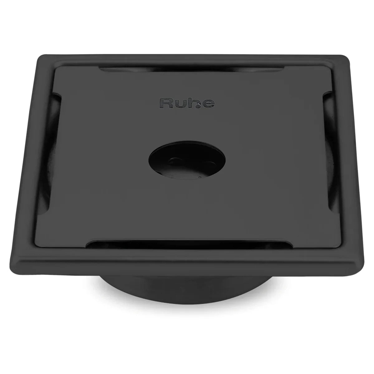 Ruhe Diamond Square 304-Grade Floor Drain in Black PVD Coating with Hole by Ruhe : Colours available: Black