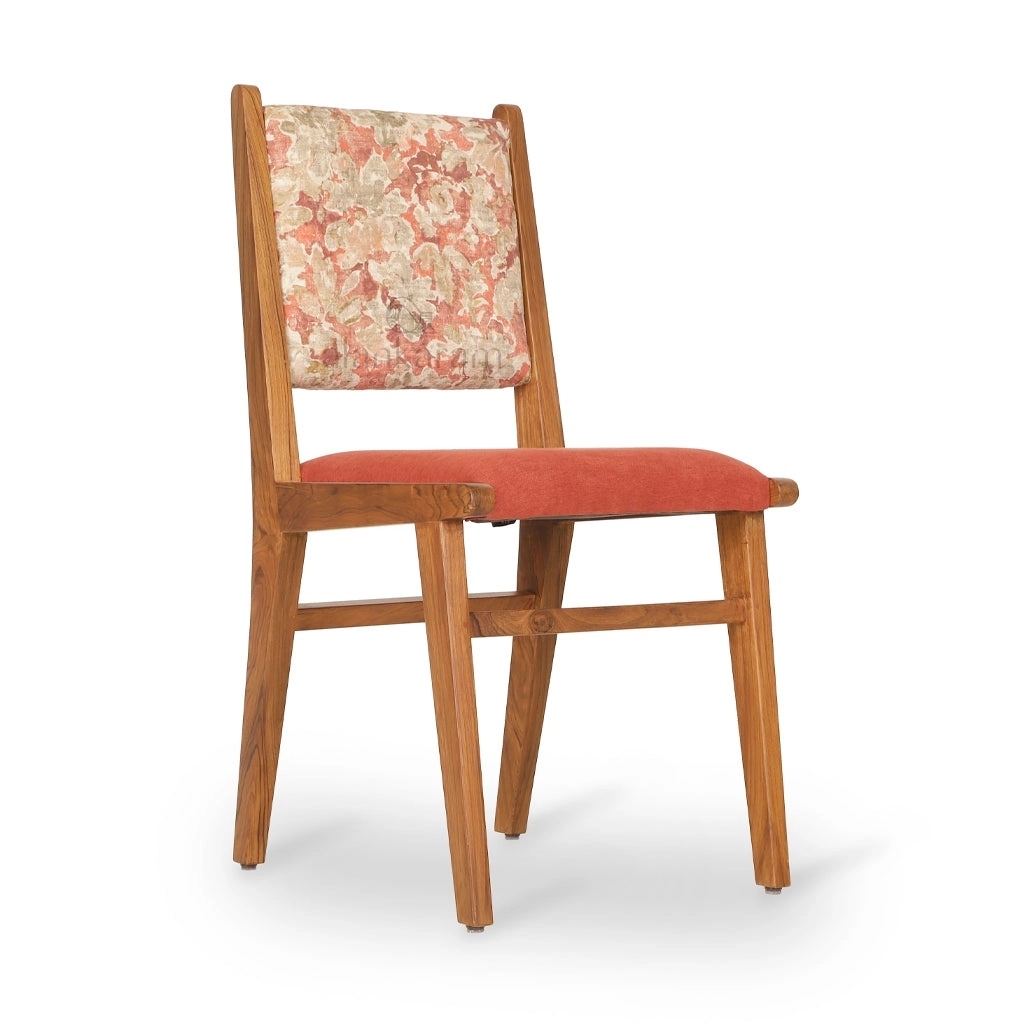 Alankaram Asandi - Teak Dining Chair, Full Upholstered, Sale by Alankaram : Colours available: Brown, PeachPuff