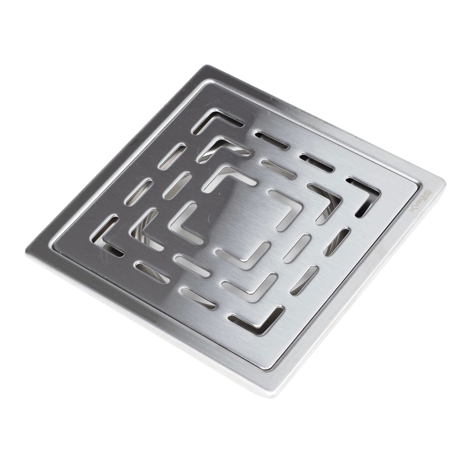 Aquieen 5x5 Inch Floor Grating / Drainer In Matte Finish | Fern Design & SS304 Drainer | Anti-Clog & Drain Cover & Kitchen by Aquieen : Colours available: Chrome