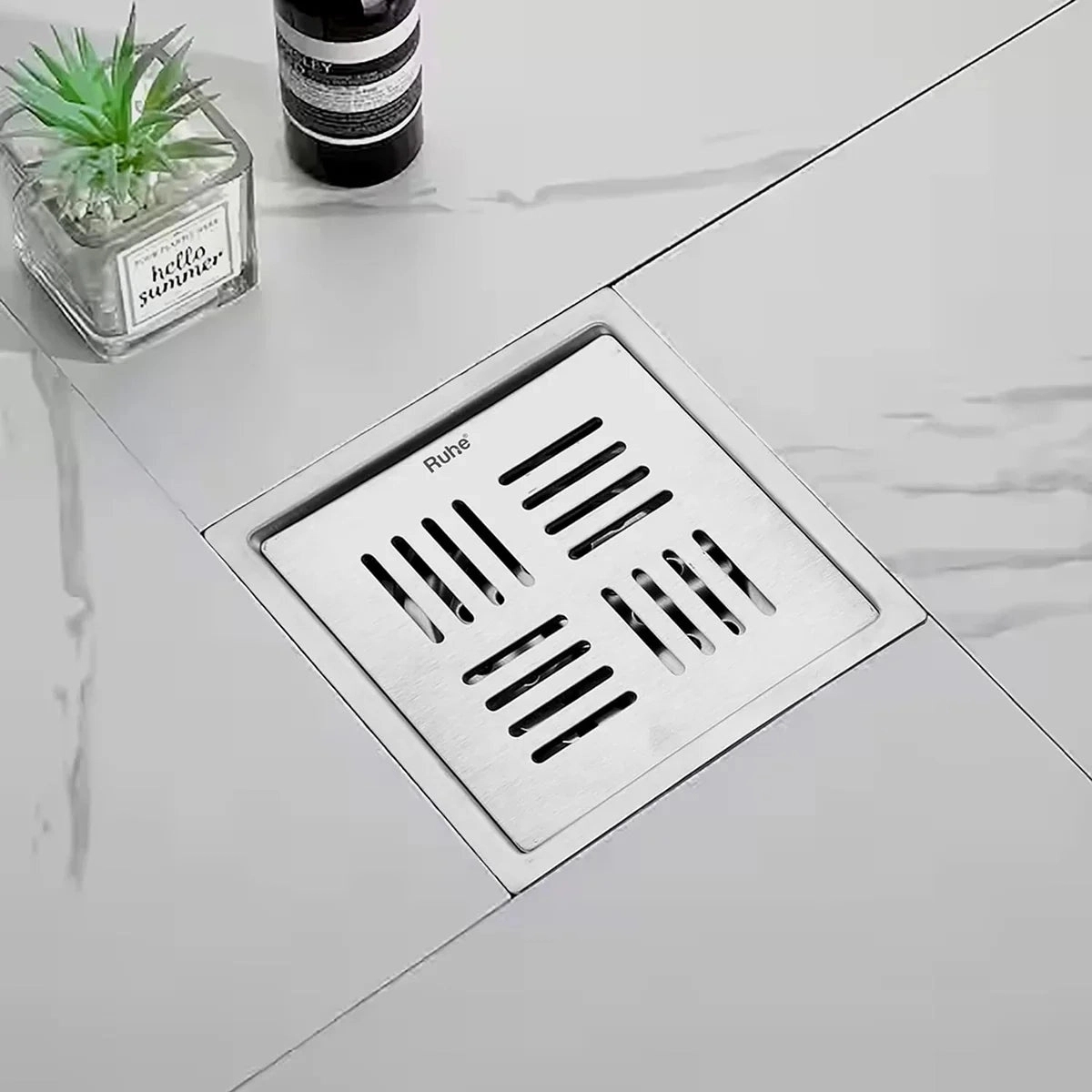 Ruhe Pluto Square Premium Floor Drain 6 x 6 Inches by Ruhe 1 4