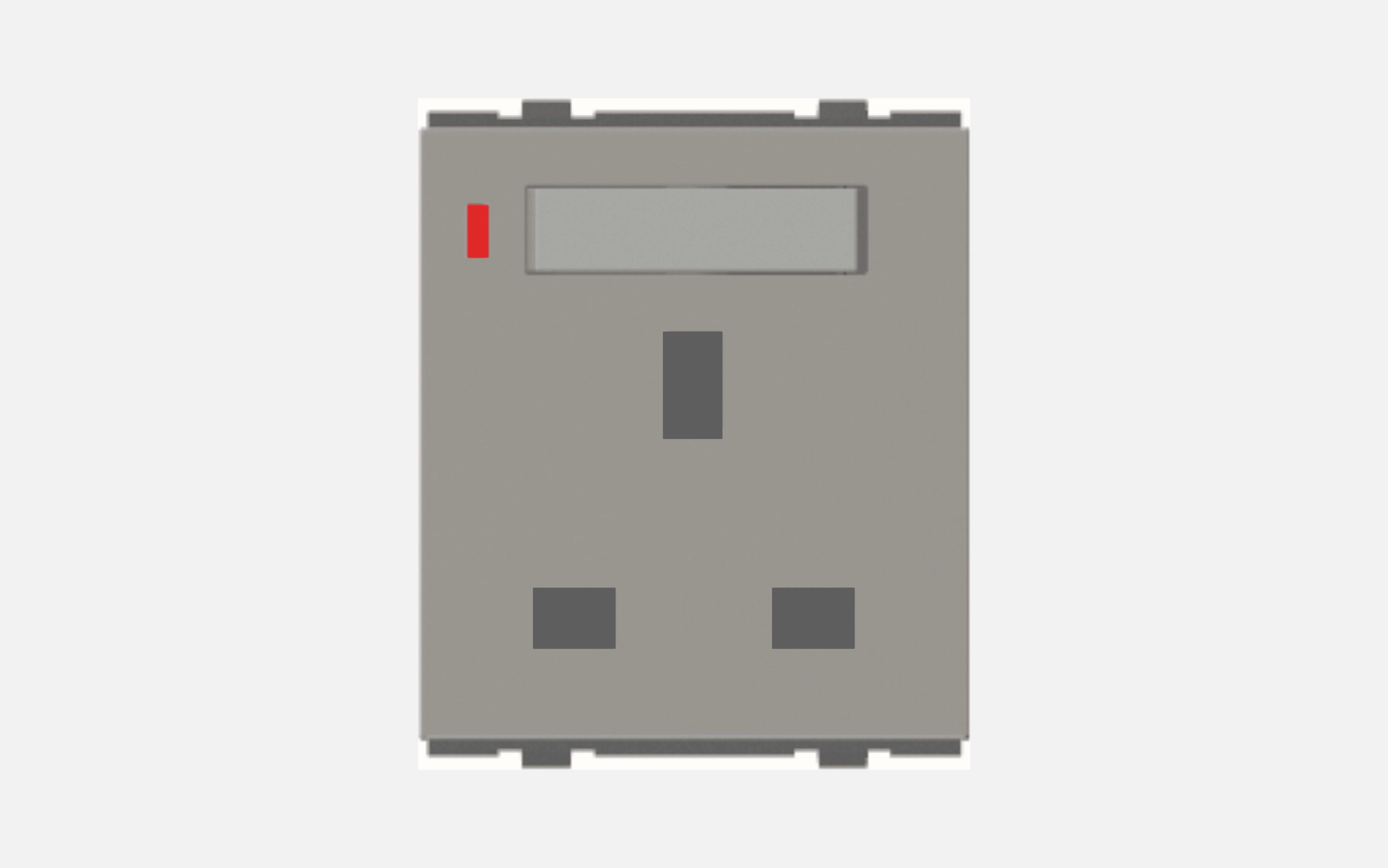 Norisys Quartz Gray Integral Socket with Switch 13A 3-Pin Flat Only Socket Shuttered with indicator - 2 Module