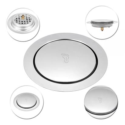 Aquieen 5 Inches Round Pop-Up Grating | SS304 Stainless Steel Floor Drain with Chrome Finish | Shower Waste Water Drain | Bathroom and Kitchen Grating by Aquieen : Colours available: Chrome 4 4