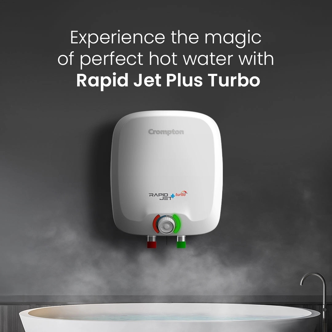Crompton Rapidjet Plus Turbo 3000W Storage Water Heater - 6-L by Crompton : Colours available: White
