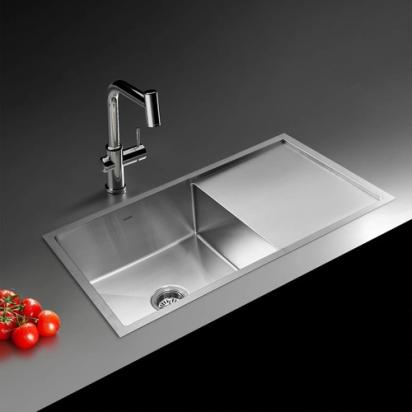 Glen Stainless Steel Grade 304 Sink for Kitchen, Single Bowl Handmade Sink with Side Drain Board 36x20x9 inches, Matte Finish (KS-SH36209SBSDM)