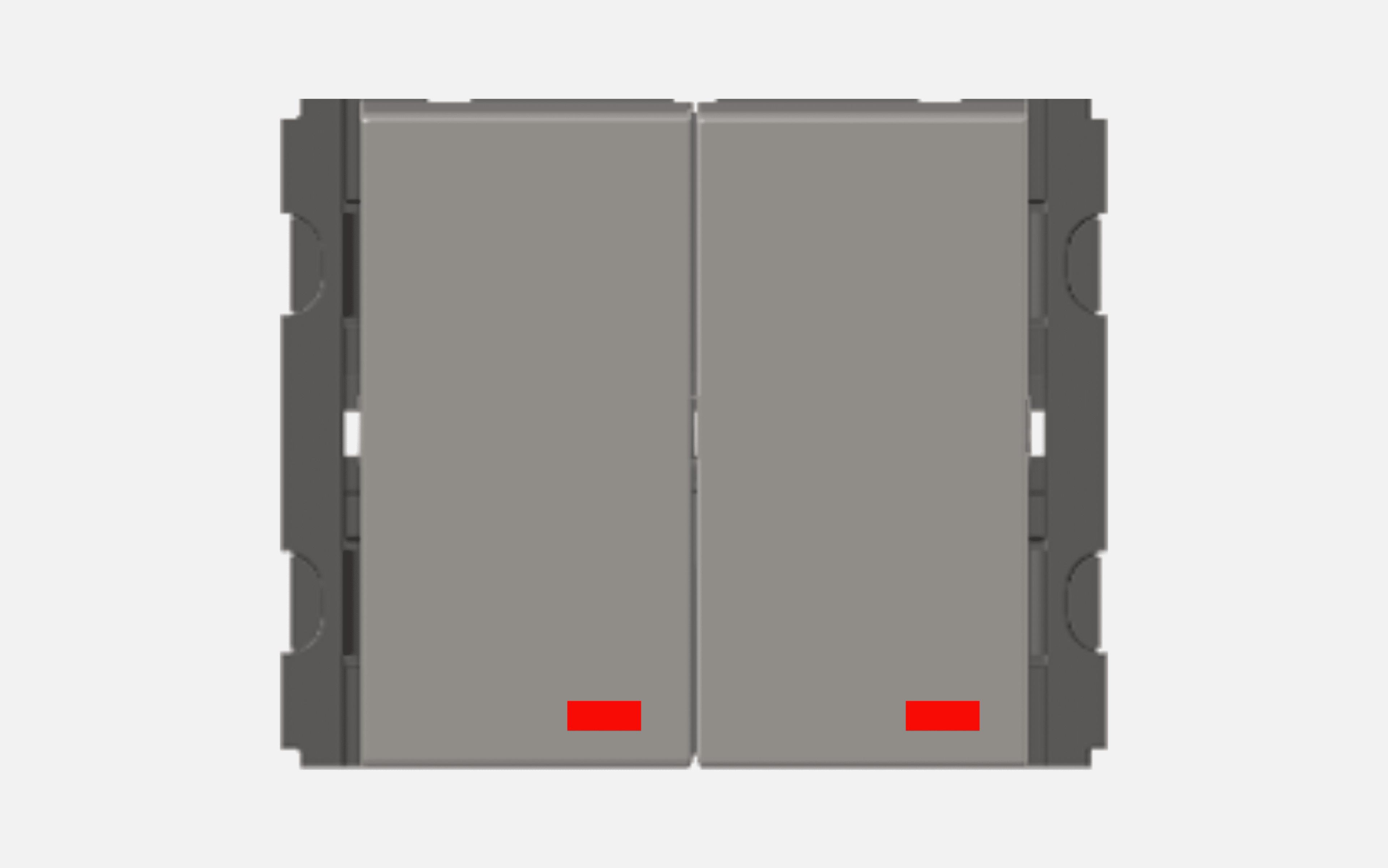 Norisys Quartz Gray Vertical Switches - 2 Gang - Both Switches 6A 1 Way With Indicator - 2 Module