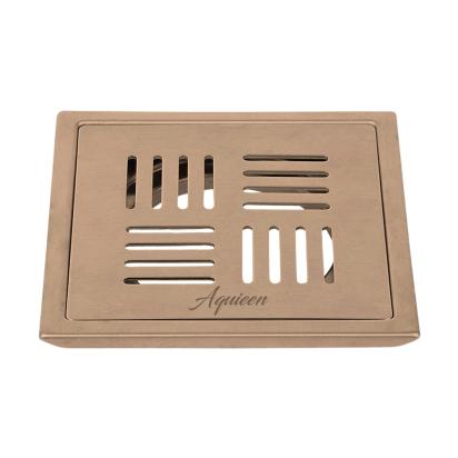 Aquieen 5x5 Inch Floor Grating / Drainer in Brushed Rose Gold Finish | SS304 Drainer with PVD Coating | Anti-Clog & Drain Cover, Kitchen & Shower Areas by Aquieen : Colours available: Gold 1 1