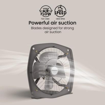 Crompton Transair Exhaust Fan - 45W Sturdy Metal Body by Crompton : Colours available: CementGray 3 3