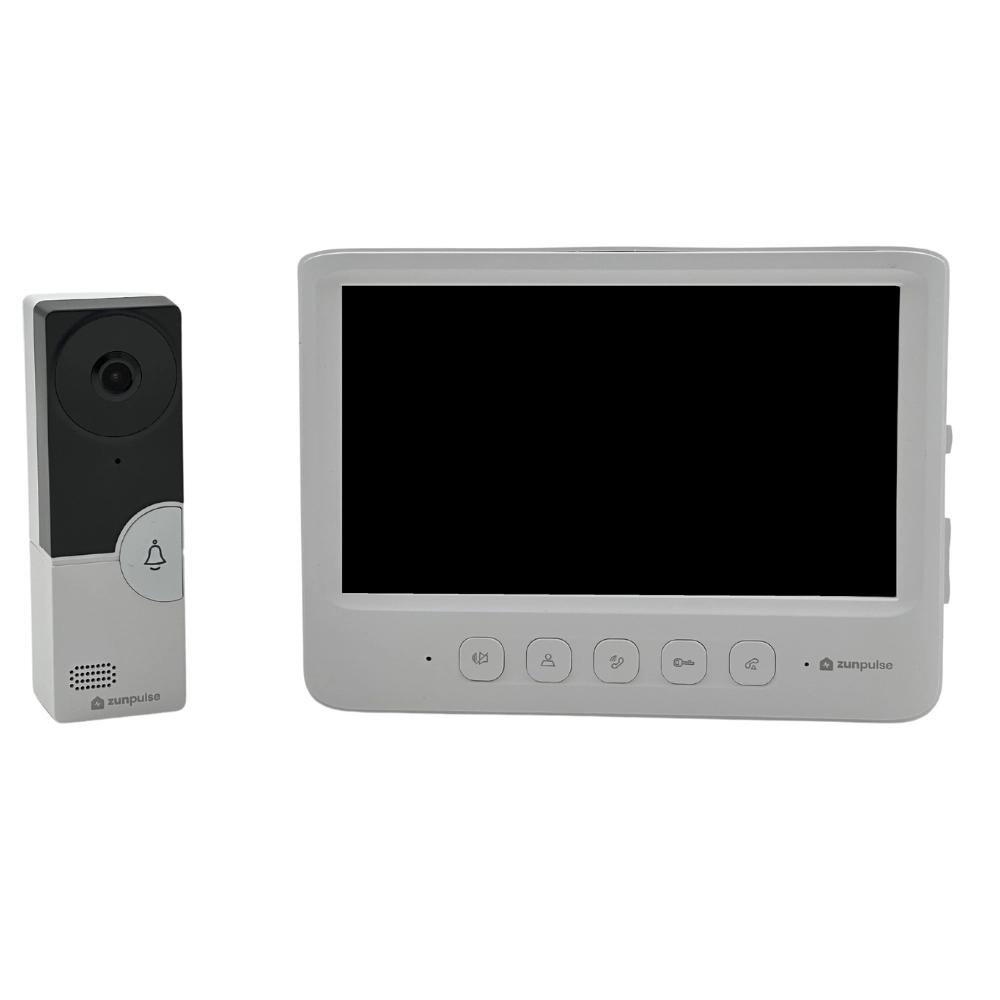 Zunpulse Video Door Phone with 7 inch TFT Colour Screen, Night Vision, 120° Viewing Angle (White)