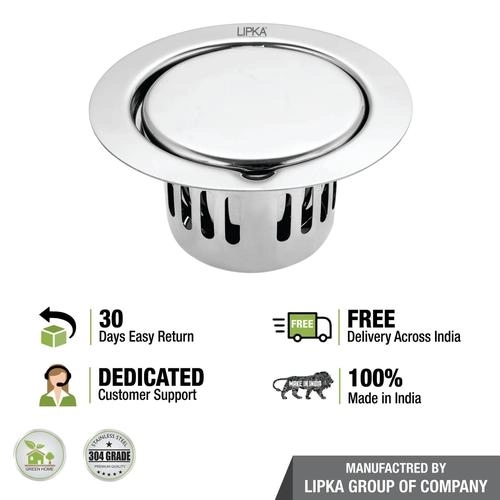 Lipka Full Moon Round Floor Drain (5.5 inches) with Cockroach Trap 3