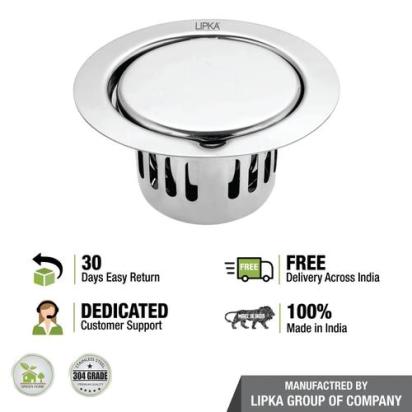 Lipka Full Moon Round Floor Drain (5.5 inches) with Cockroach Trap 3