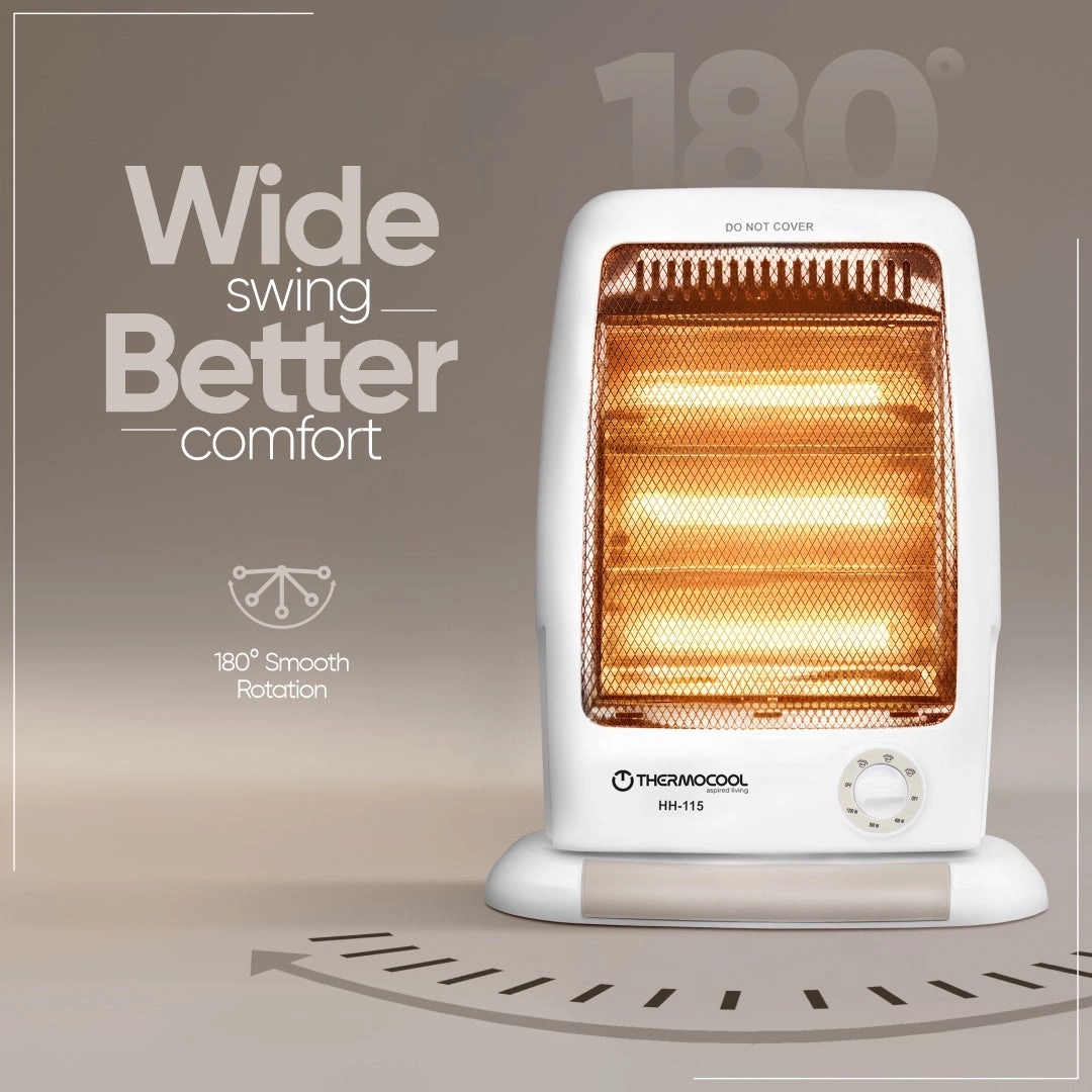 Thermocool Halogen Heater HH-115 by Thermocool : Colours available: White 6 4