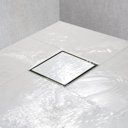 Aquieen 4x4 Inch Tile/Marble Insert Floor Grating / Drainer with Anti-Foul Cockroach Trap | SS304 Drainer in Chrome Finish | Drain Cover & Kitchen by Aquieen : Colours available: Chrome 1 2