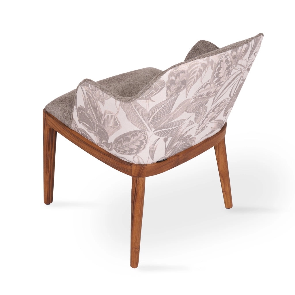 Alankaram Ozlu - Teak Dining Chair, Smoky Cream Fabric by Alankaram : Colours available: BlushGoldPVD 2 3