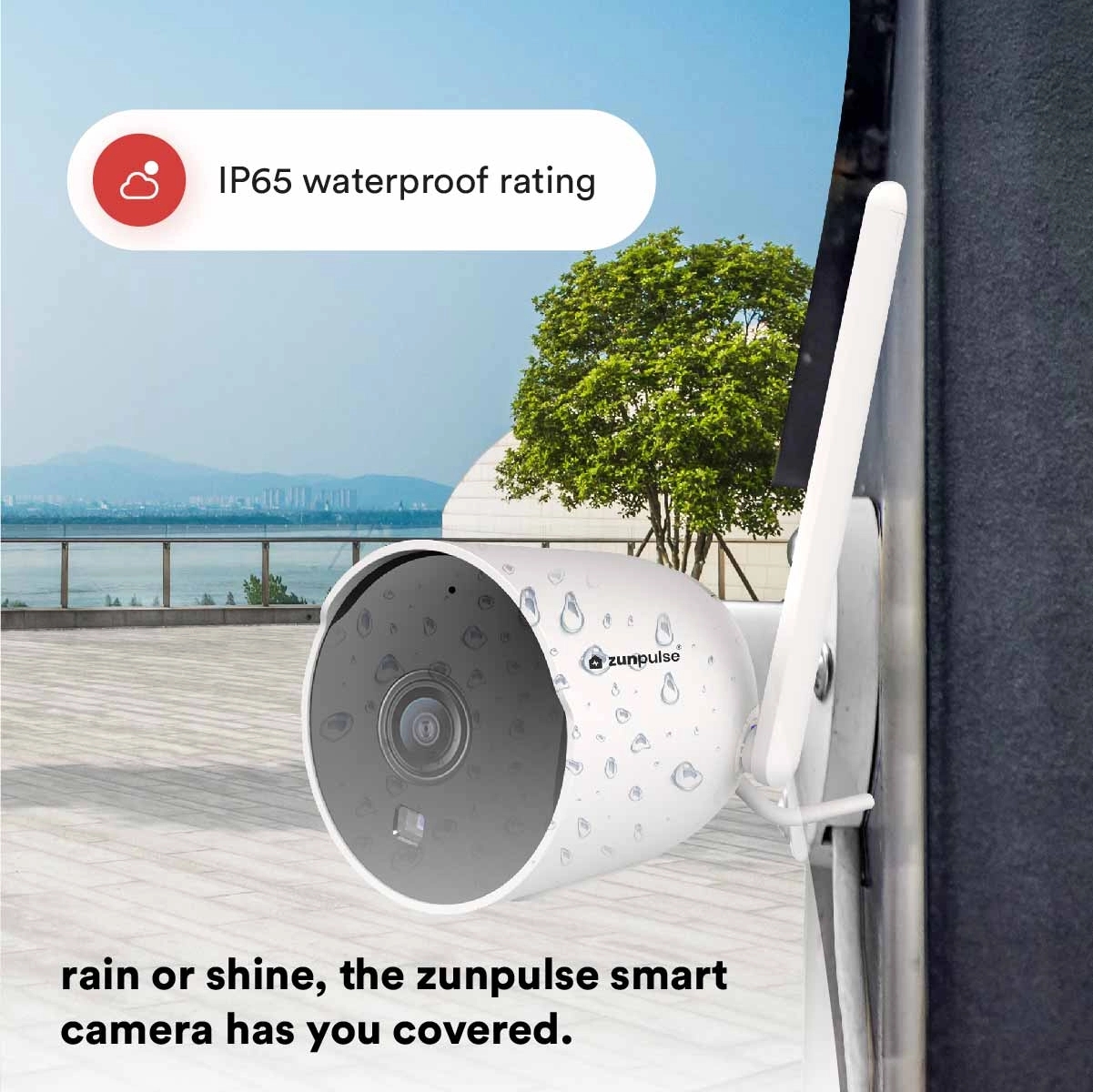 Zunpulse Bullet Smart Camera - 1080P FHD, Motion Detection, 2-Way Audio, Cloud Storagee by Zunpulse for Indoor, Outdoor : Colours available: White 4 4