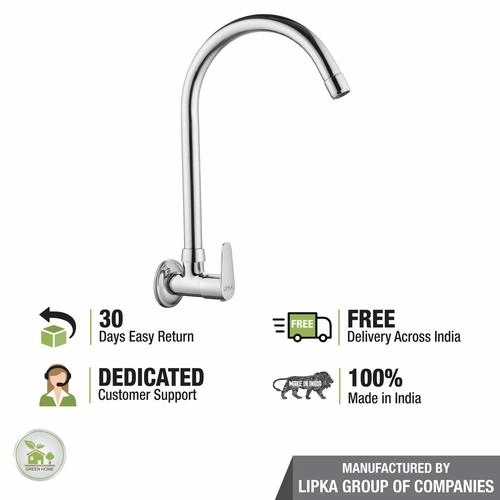 Lipka Virgo Sink Tap Brass Faucet with Round Swivel Spout (20 Inches) 1